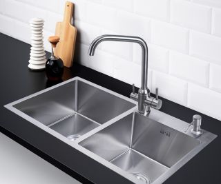 Кухонная мойка РМС MR-7843 с корзиной и дозатором нержавеющая сталь